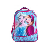 Hectarul - Ghiozdan Mare cu 3 Compartimente Frozen, Ana si Elsa ,roz/bleu, 42 Cm
